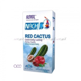 کاندوم تاخیری ناچ کودکس Nach Kodex مدل RED CACTUS بسته 12عددی