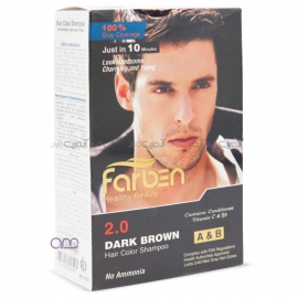 شامپو رنگ فاربن Farben مدل Dark Brown حجم 250 میلی لیتر